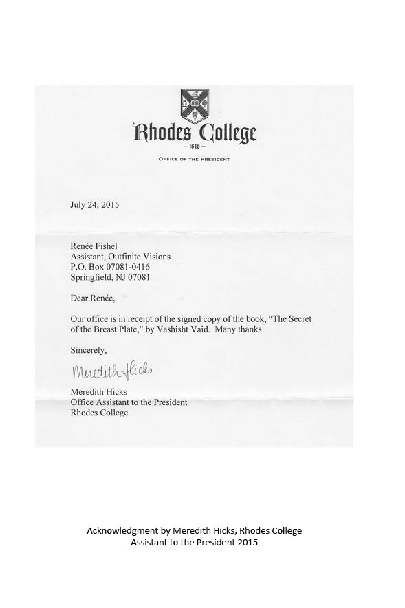 Letter from the office of the President of Rhodes College