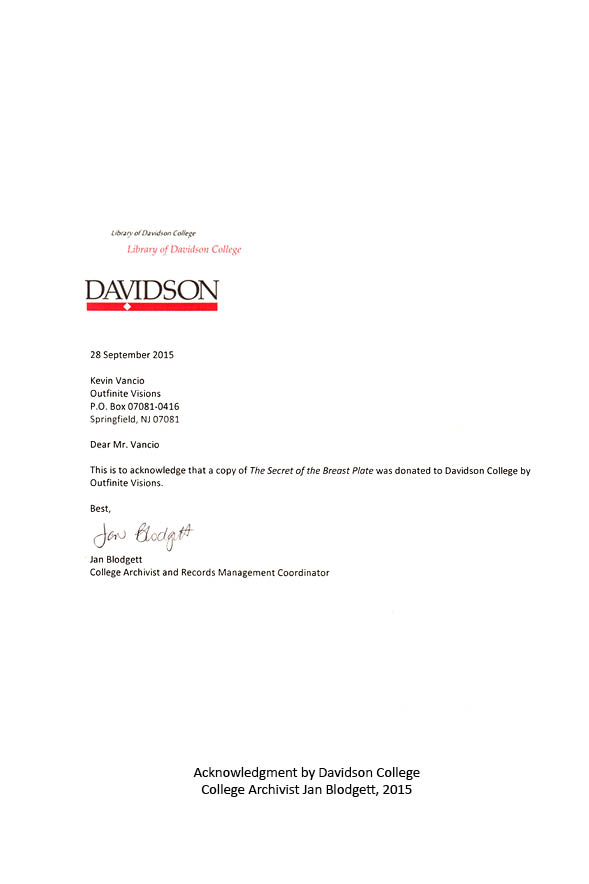 Letter from Davidson College 