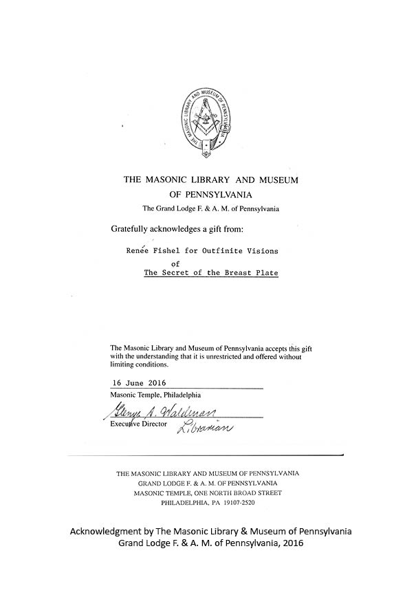 Letter from the Masonic Library and Museum of Pennsylvania