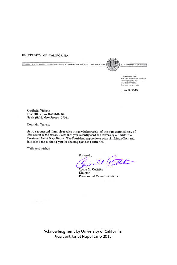 Letter from President Janet Napolitano of the University of California, Berkeley